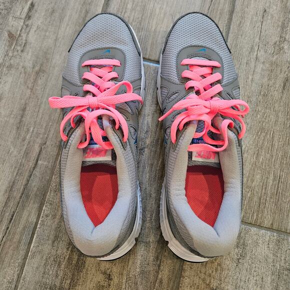 Nike Revolution 2 Running Shoes Women’s 11 Gray Pink Turquoise Mesh Training Gym - Picture 5 of 10